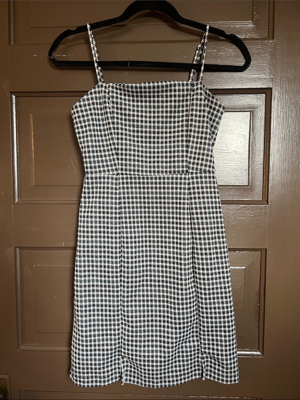 Altar'd State Black and White Houndstooth Mini Dress